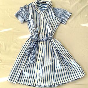 Ralph Lauren Polo kids blue and white striped dress - size 12